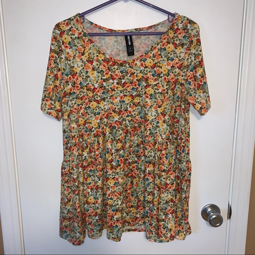 Agnes and Dora Floral Babydoll Top